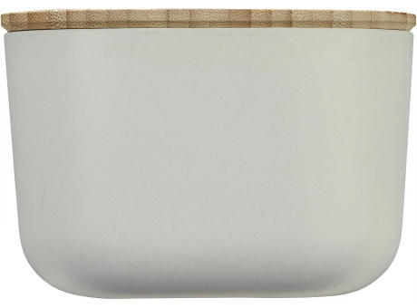 Ökologische Lunchbox aus recyclebarem PLA mit Bambusdeckel Werbeartikel