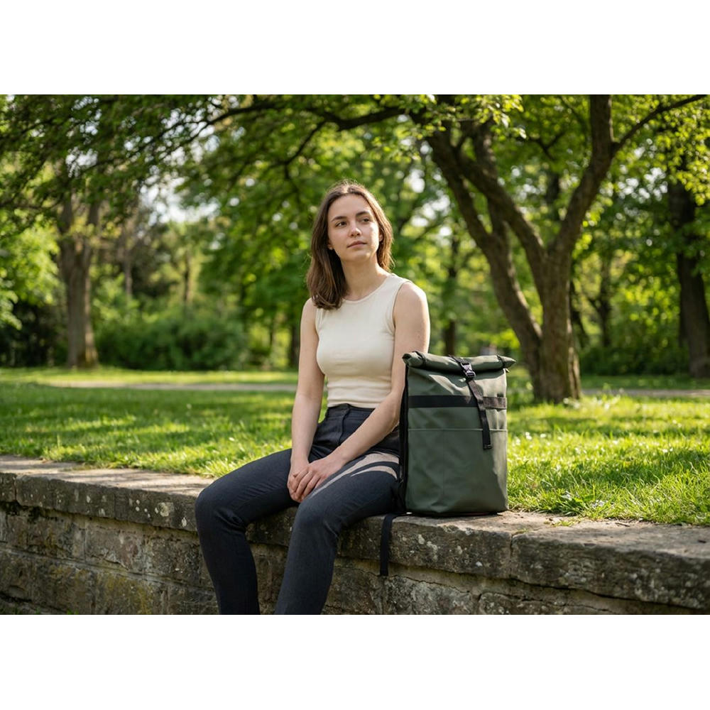 Isolierter Rolltop-Rucksack 'Frisco', Khaki Werbeartikel