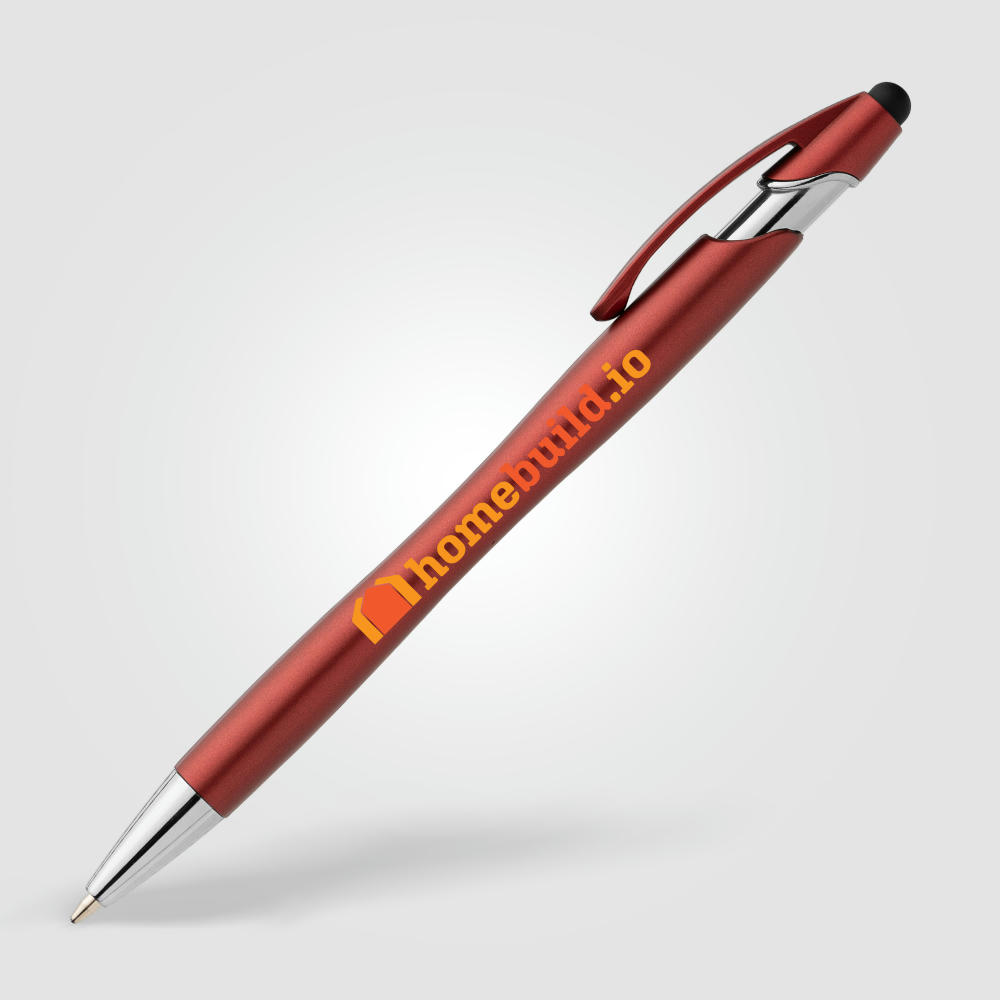 La Jolla Kugelschreiber Metallic mit Stylus aus recyceltem Kunststoff  Werbeartikel