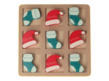 InSideOut Weihnachts-Tic-Tac-Toe aus Holz Werbeartikel