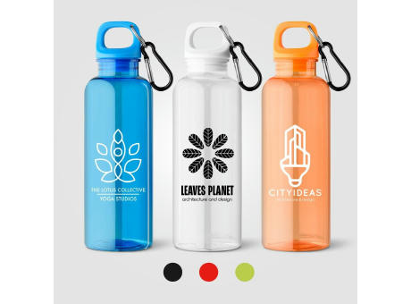 Doli Fahrradflasche mit Schraubverschluss und Karabinerclip aus rPET – 500 ml Werbeartikel