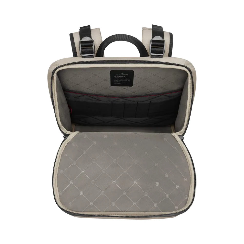 Victorinox Altmont Modern Commuter Backpack Weiß, aufgeklapptes Hauptfach mit Organizer – Werbeartikel mit Stil