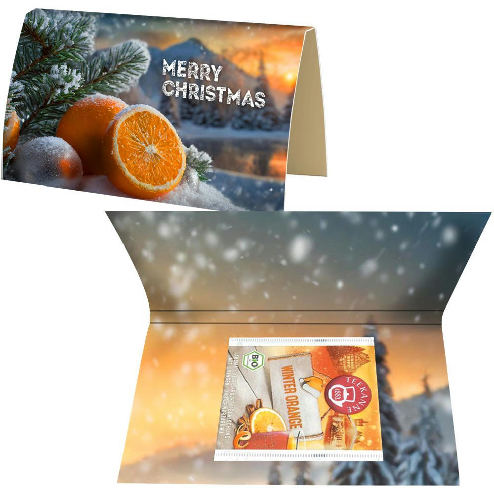 Product image Beuteltee Winter Orange, 2,25g, Werbekarte A6 gefaltet Werbeartikel