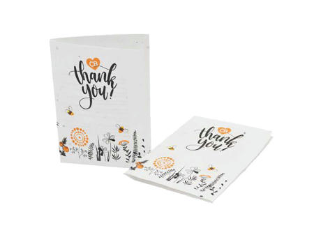 Product image Samenpapier DIN A6 - Klappkarte - Blumenmischung, Druck 4/4-c Werbeartikel