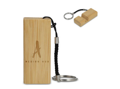Bambus Smartphonehalter Schlüsselanhänger bedrucken