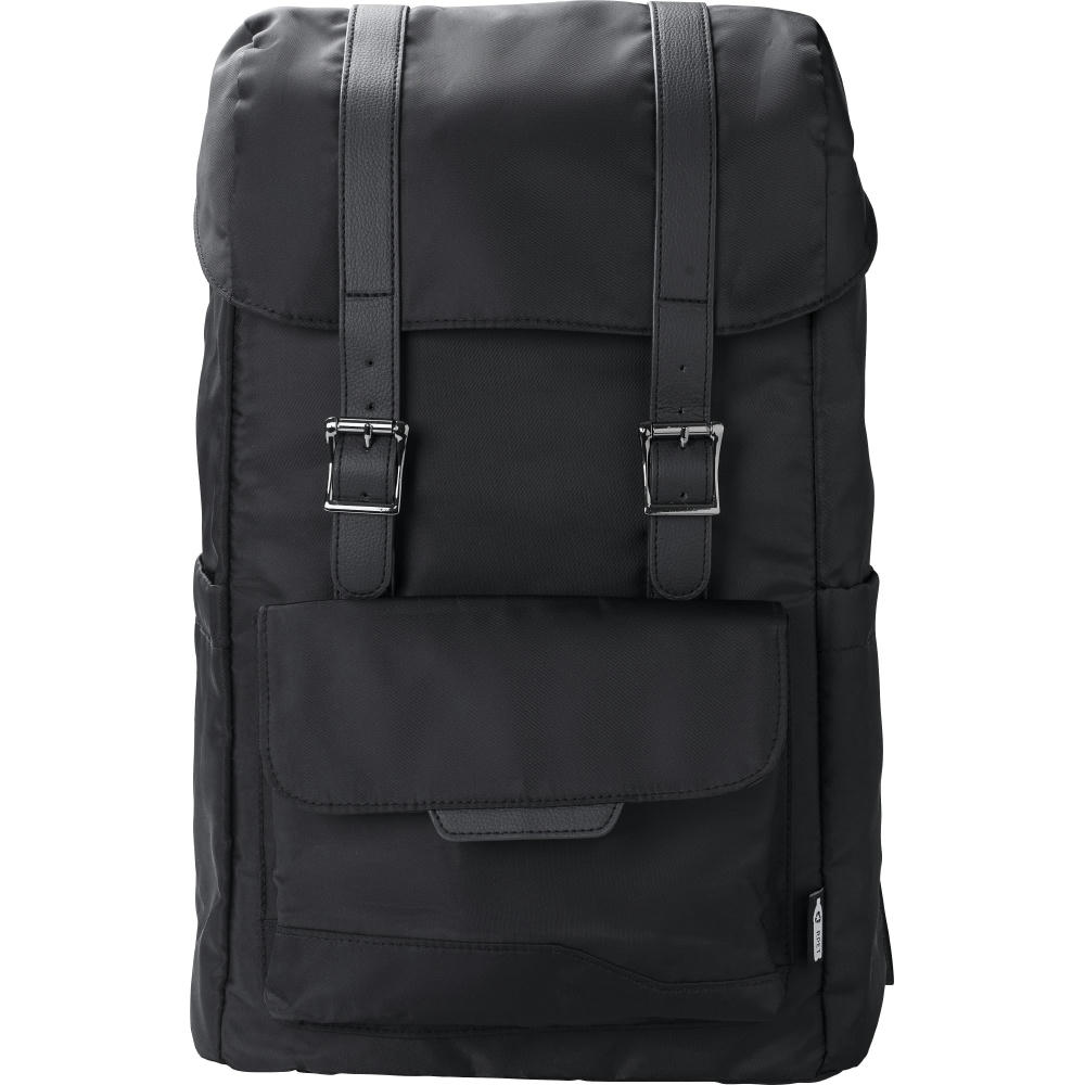 rPET (290T) Polyester Twill Rucksack mit Lasche Marlowe Werbeartikel