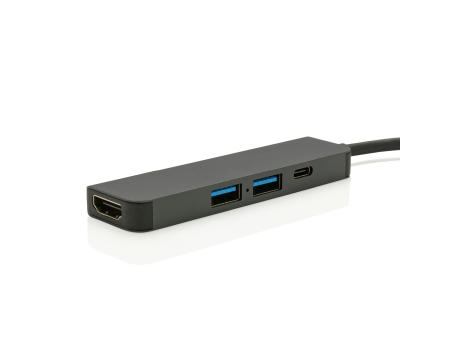 Terra Hub aus RCS recyceltem Aluminium mit HDMI-Input Werbeartikel