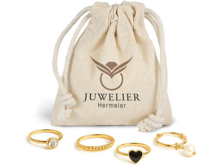 JAIPUR – Kleiner Baumwollbeutel mit Zuziehkordel Werbeartikel