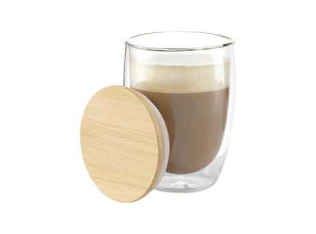 Alba 350 ml doppelwandiges Glas Werbeartikel