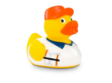 Werbeente Hugo Handwerker mit weißem Shirt Werbeartikel