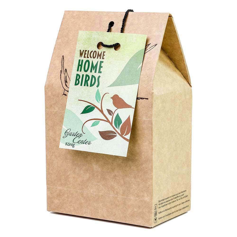 Vogelfutter To-Go - Werbekarte Werbeartikel