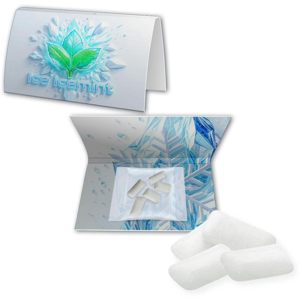 Icemint Kaugummi, ca. 7g, Werbekarte A5 gefaltet Werbeartikel