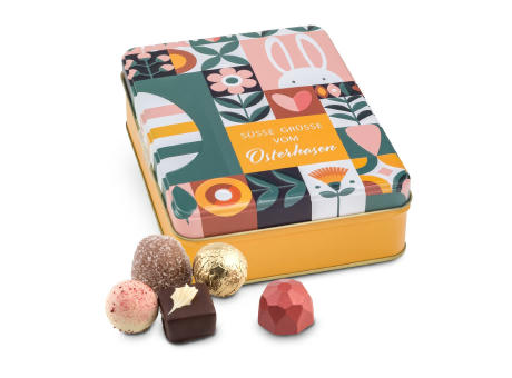 Geschenkartikel / Präsentartikel: Süße Ostergrüße - Pralinendose mit 125 g Werbeartikel