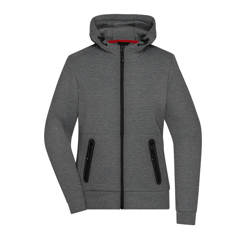 Product image Ladies' Hooded Jacket - Kapuzenjacke mit modischen Details in Melange-Optik Werbeartikel