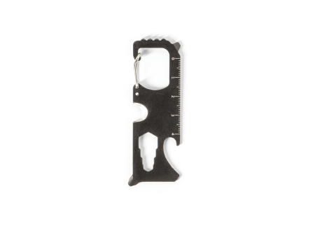 SCREWY. Multifunktionskarte aus Edelstahl mit 8 Funktionen Werbeartikel