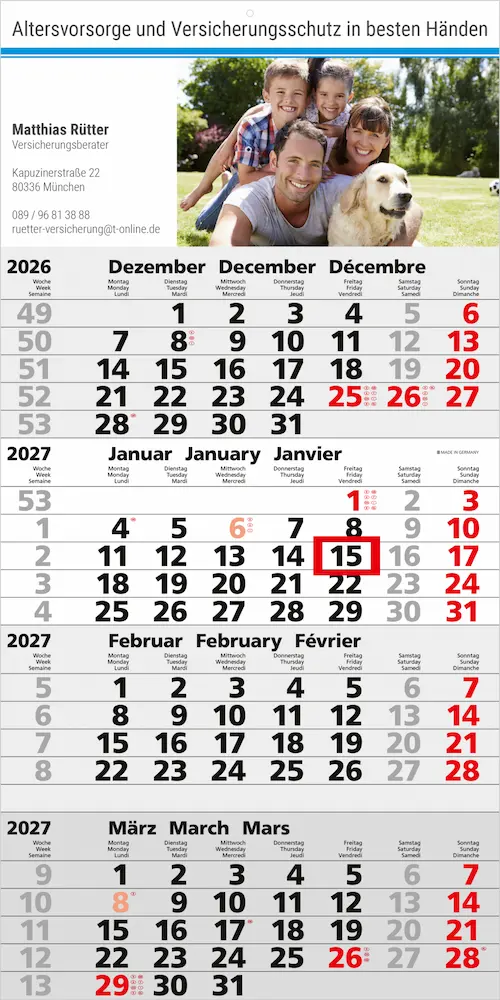 4-Monatskalender Mega 4 Post Bestseller (Einblatt) 4-Monatskalender Mega 4 Post Bestseller (Einblatt)