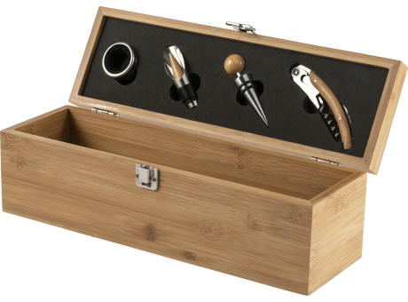 Weinset und Geschenkbox aus Bambus Gareth Werbeartikel