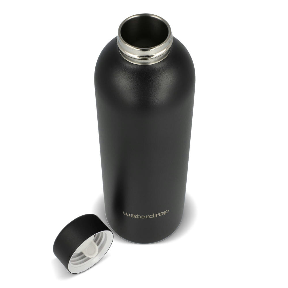 Waterdrop Edelstahlflasche mit Stahldeckel 600 ml Werbeartikel