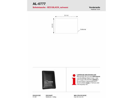 Scheintasche ECO BLACK neutral Werbeartikel