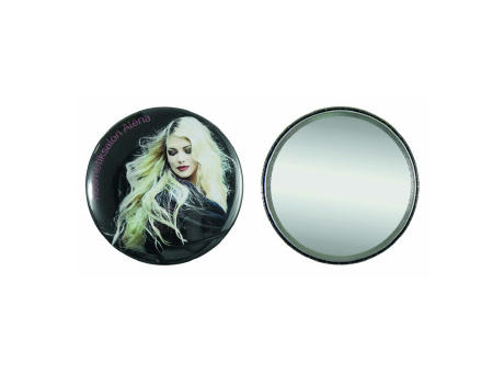Metallbutton 75mm mit Spiegel bedrucken