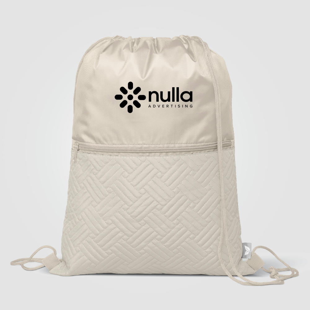 Sora Rucksack mit Kordelzug gesteppt aus recyceltem Material – 6 L Werbeartikel