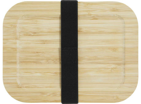 Hitzebeständige Glas-Lunchbox mit Bambusdeckel, Dichtung und 1050 ml Volumen Werbeartikel