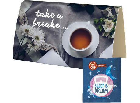 Beuteltee Sleep & Dream, ca. 1,7g, Werbekarte A6 gefaltet Werbeartikel