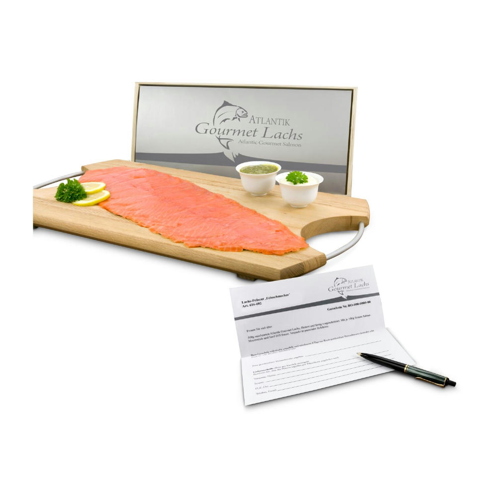 Product image Geschenkartikel / Präsentartikel: Lachs-Gutschein: Feinschmecker Werbeartikel