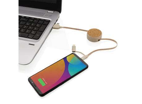 Kork und Weizen 6-in-1 Ladekabel bedrucken