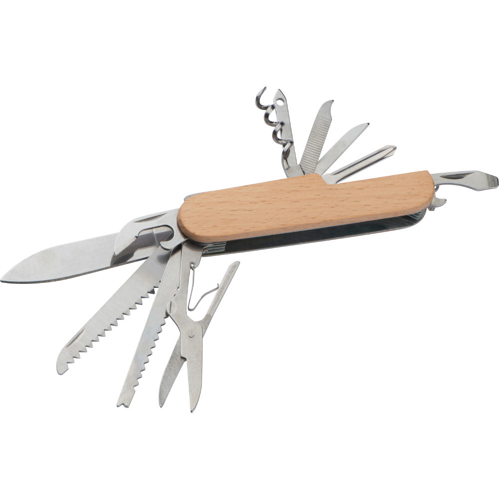 Product image Taschenmesser aus Edelstahl mit Holzummantelung Werbeartikel