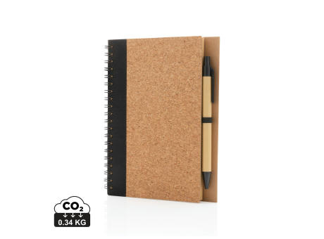 Kork Spiral-Notizbuch mit Stift Werbeartikel