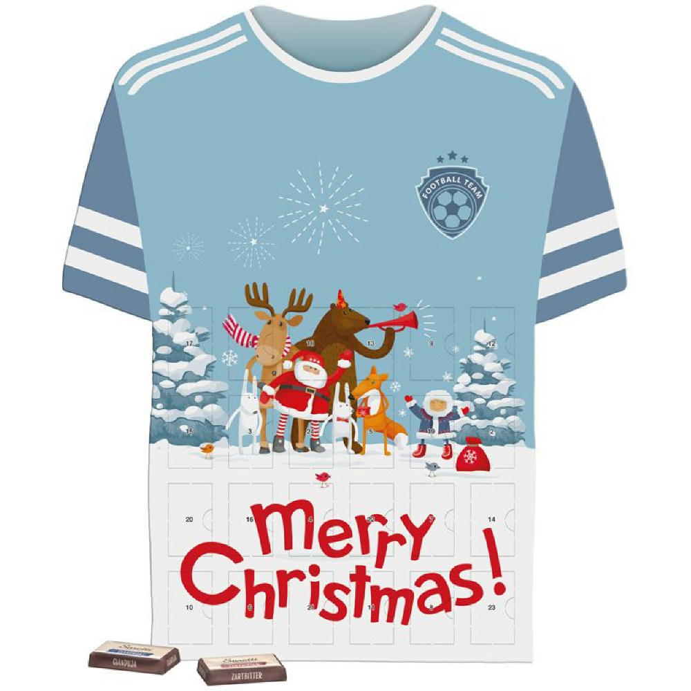 Täfelchen Adventskalender Trikot Werbeartikel