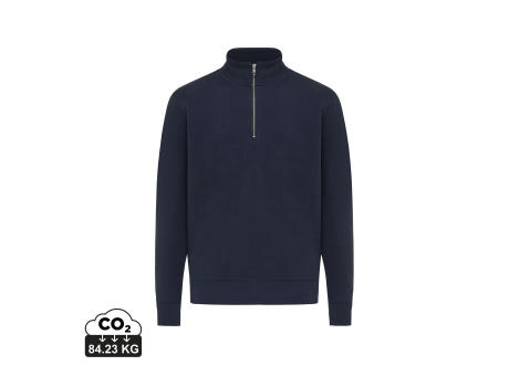IQONIQ Elgon Quarter-Zip-Sweater aus rec. Baumwolle bedrucken