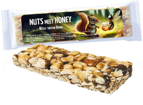 Product image NussMix Riegel Midi, 25g, Express Flowpack mit Etikett Werbeartikel