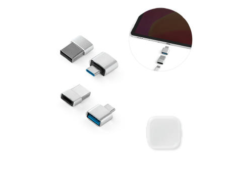 MINSKY. Set aus 2 Aluminium USB-A / USB-C Adaptern Werbeartikel
