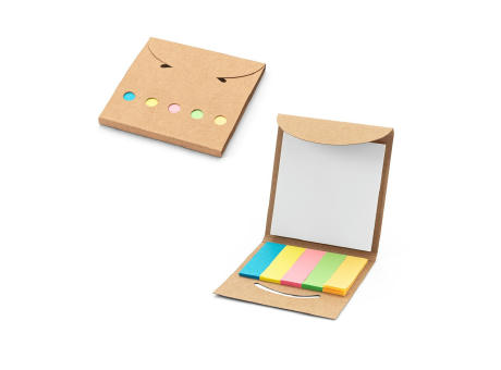 AINSLEY. Büroset 2-in-1- aus 100 % Recyclingpapier mit 6 Haftnotizblöcken Werbeartikel