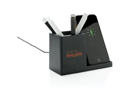 Ontario 10W Wireless Charger aus Bambus und RCS Kunststoff Werbeartikel