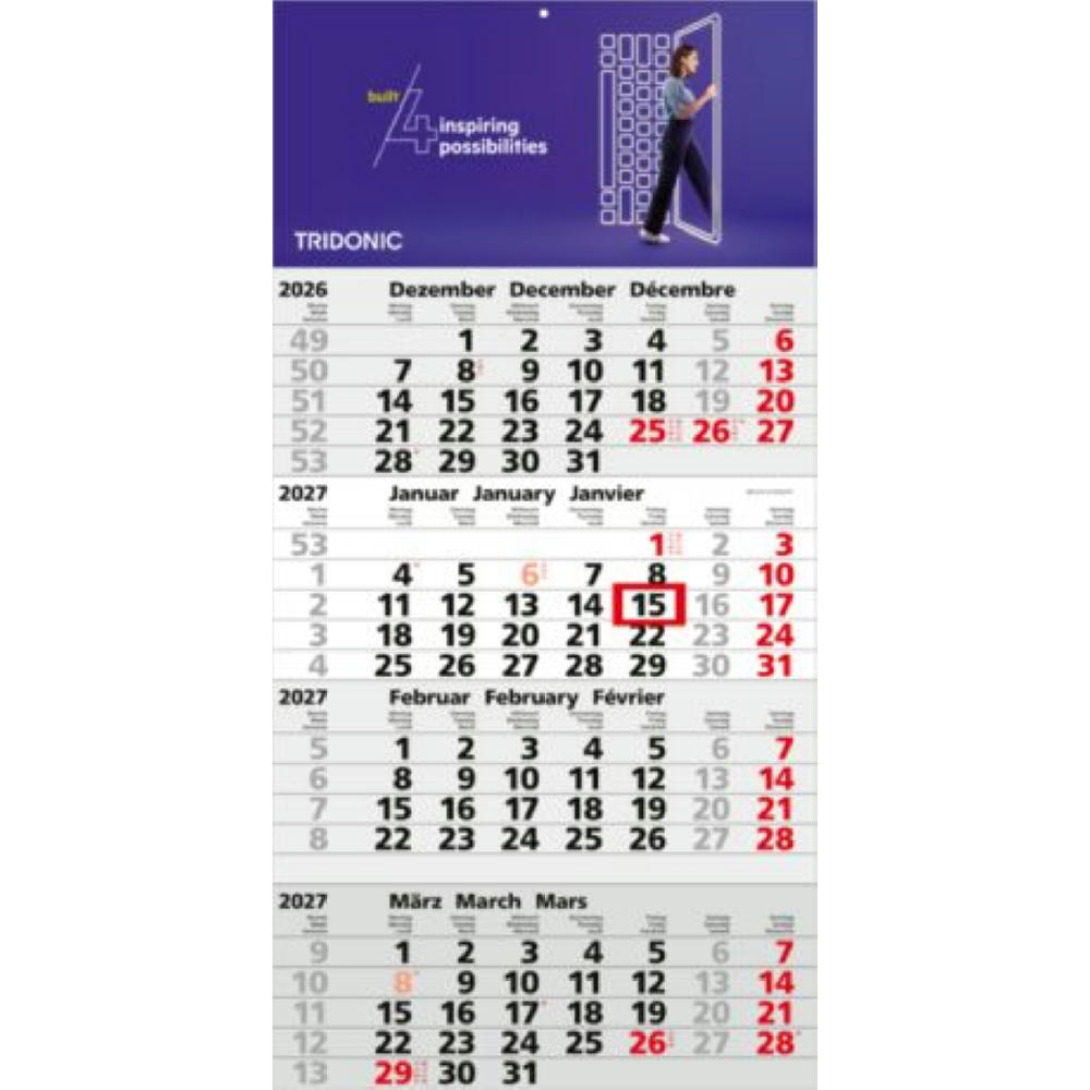 Product image 4-Monatskalender Mega 4 Bestseller (Einblatt) Werbeartikel