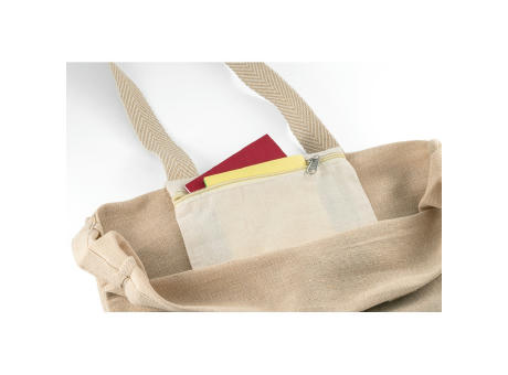 PADOVA. Juco Tragetasche (275 g/m²) mit Innentasche aus 100% Baumwolle (120 g/m²) bedrucken