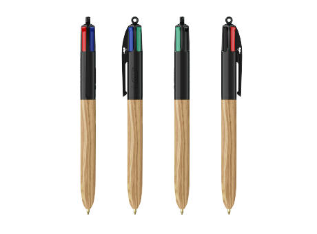 BIC® 4 Colours Wood Style with Lanyard bedrucken