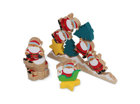 InSideOut Holz Weihnachtsmann Balancierspiel Werbeartikel