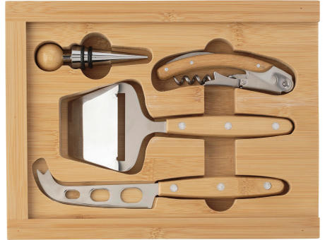 Product image Käse- und Weinset aus Bambus Patrick Werbeartikel