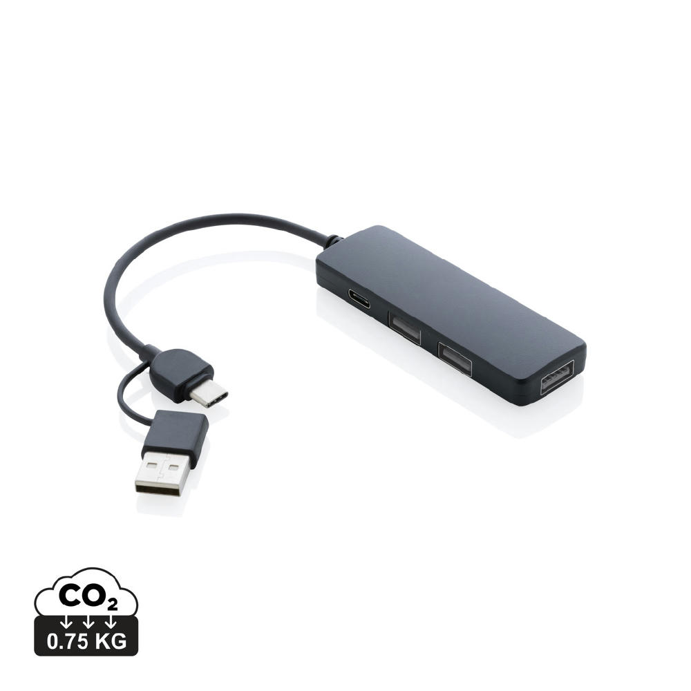Product image RCS recycelter USB-Hub mit Dual-Input Werbeartikel
