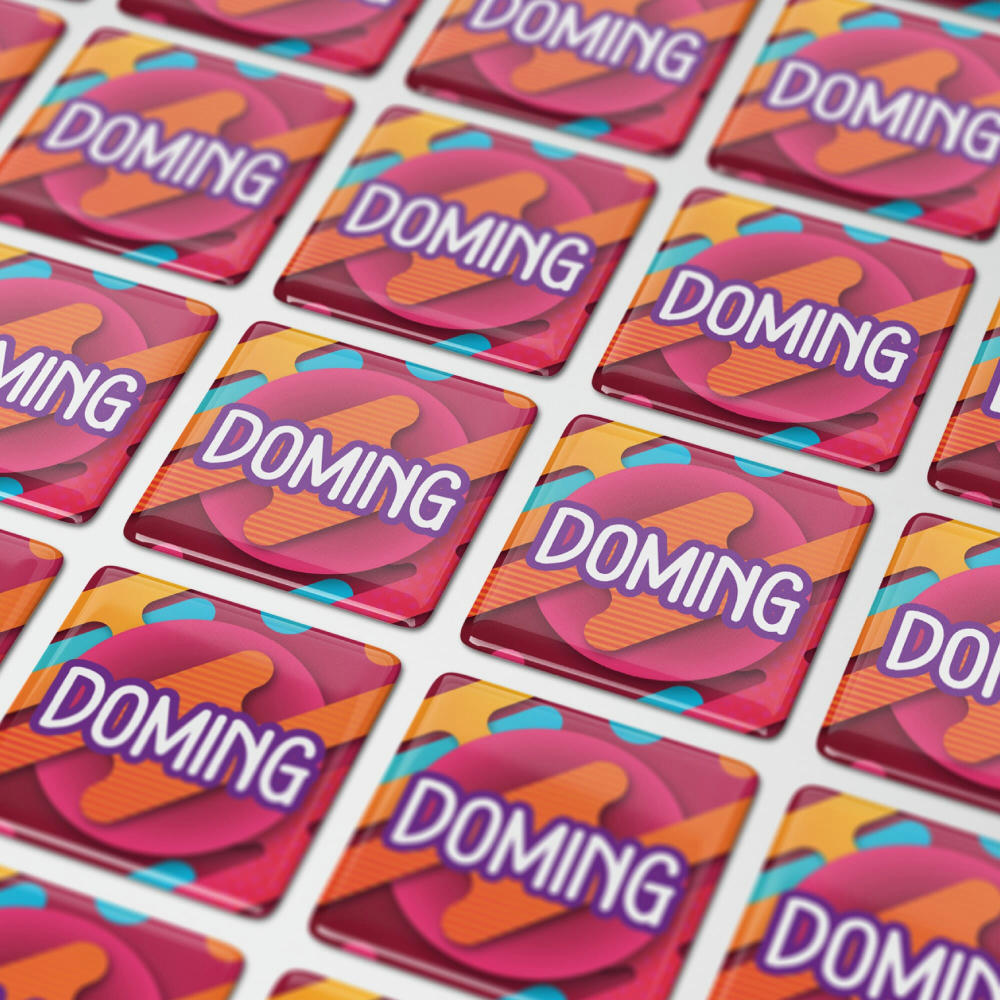 Doming Quadrat 20x20 mm Werbeartikel