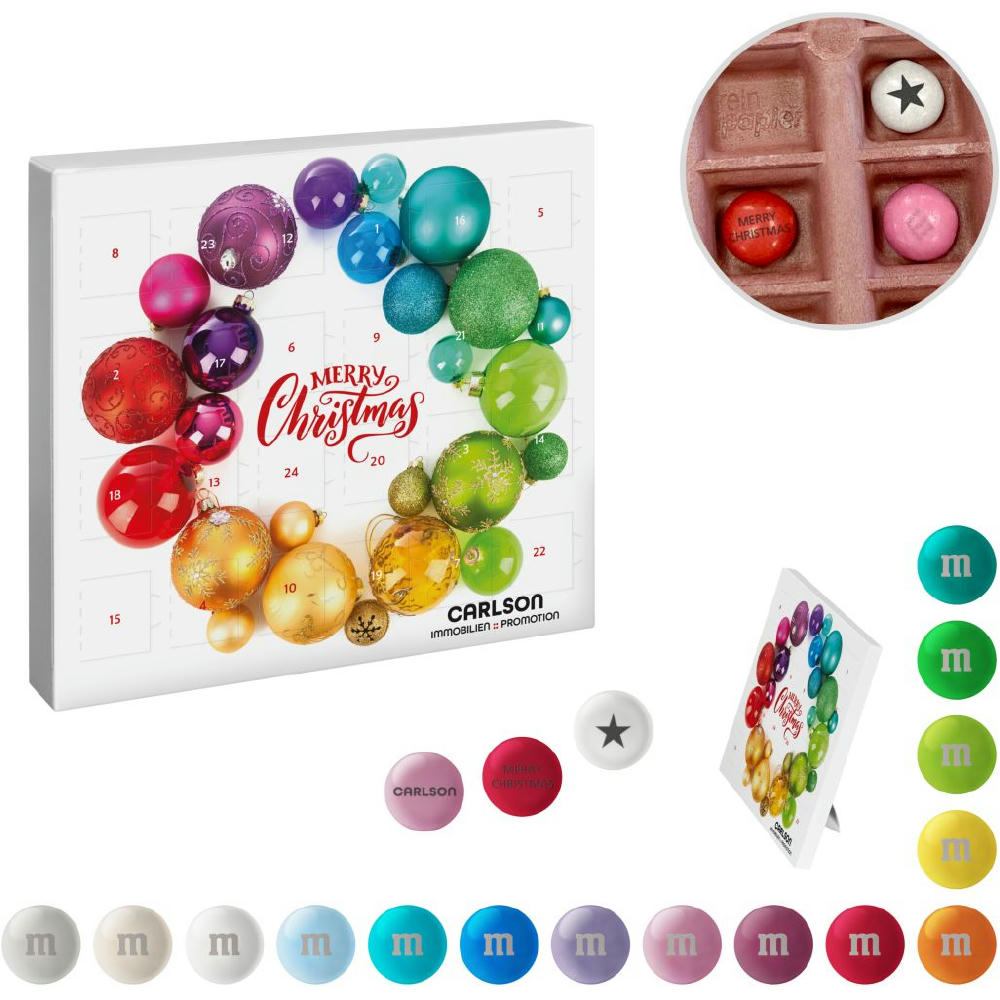 Product image reinpapier® Mini-Adventskalender mit personalisierten M&M'S® Schokolinsen Werbeartikel