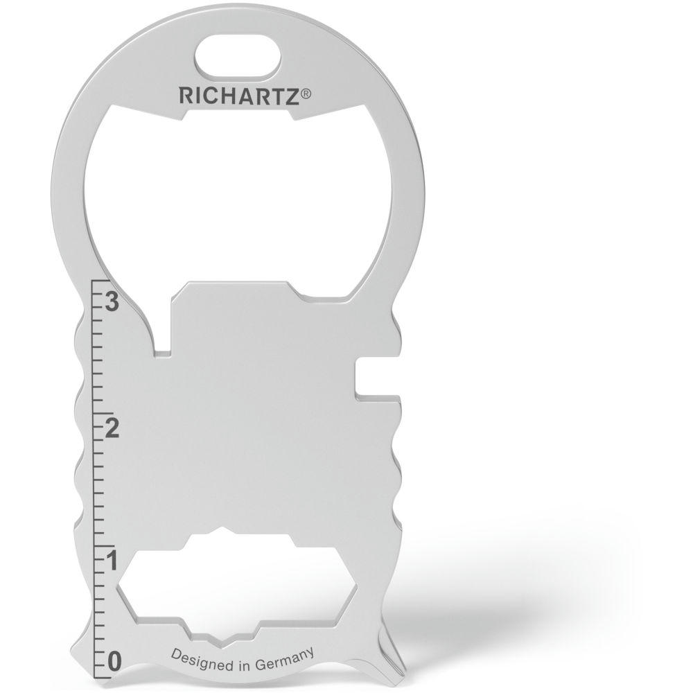 RICHARTZ KEY TOOL compact 13+: flaches Multitool mit Flaschenöffner und Lineal in der Frontansicht – Werbeartikel mit Logo