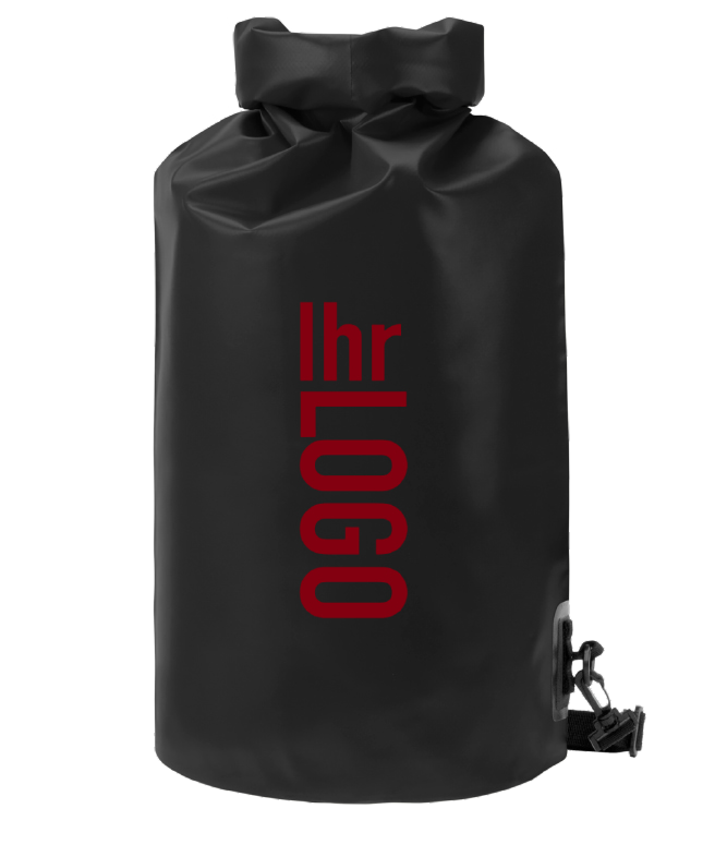 Halfar Drybag SPLASH in Schwarz als Werbeartikel – wasserdichte Tasche mit Logo bedrucken für Outdoor und Reisen