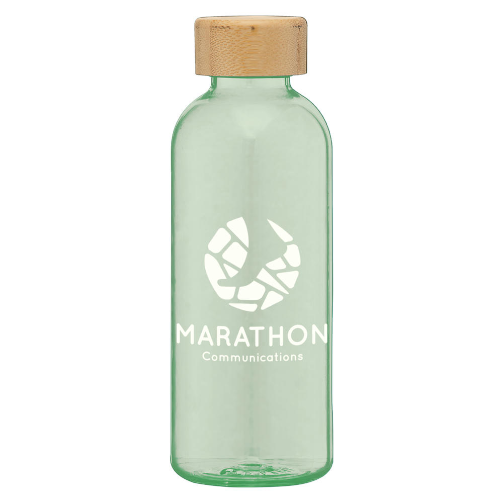 Strom - 650 ml rPET Trinkflasche mit Bambus-Deckel Werbeartikel