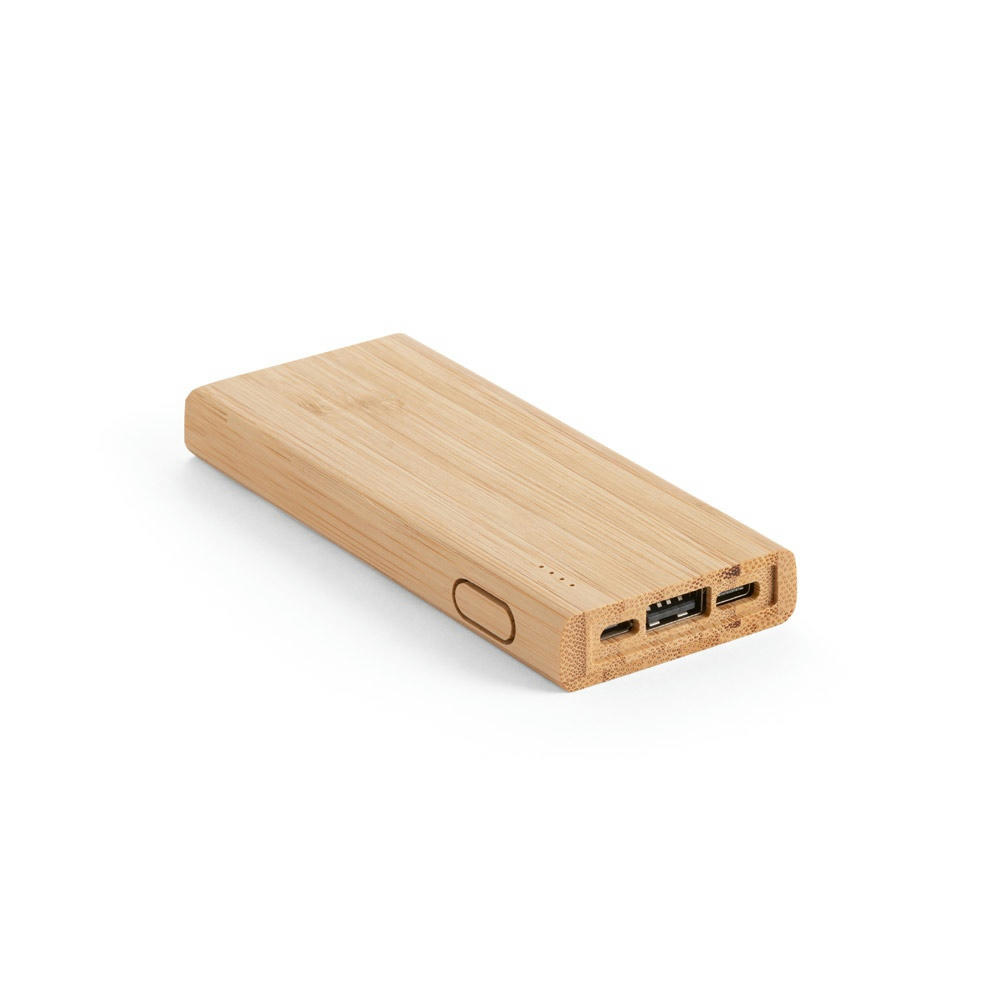 Product image KOHN. Powerbank 5'000 mAh aus Bambus Werbeartikel
