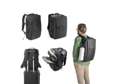 DALLAS. Hochverdichteter Reiserucksack aus recyceltem 600D-Polyester für 17.3"-Laptop bedrucken